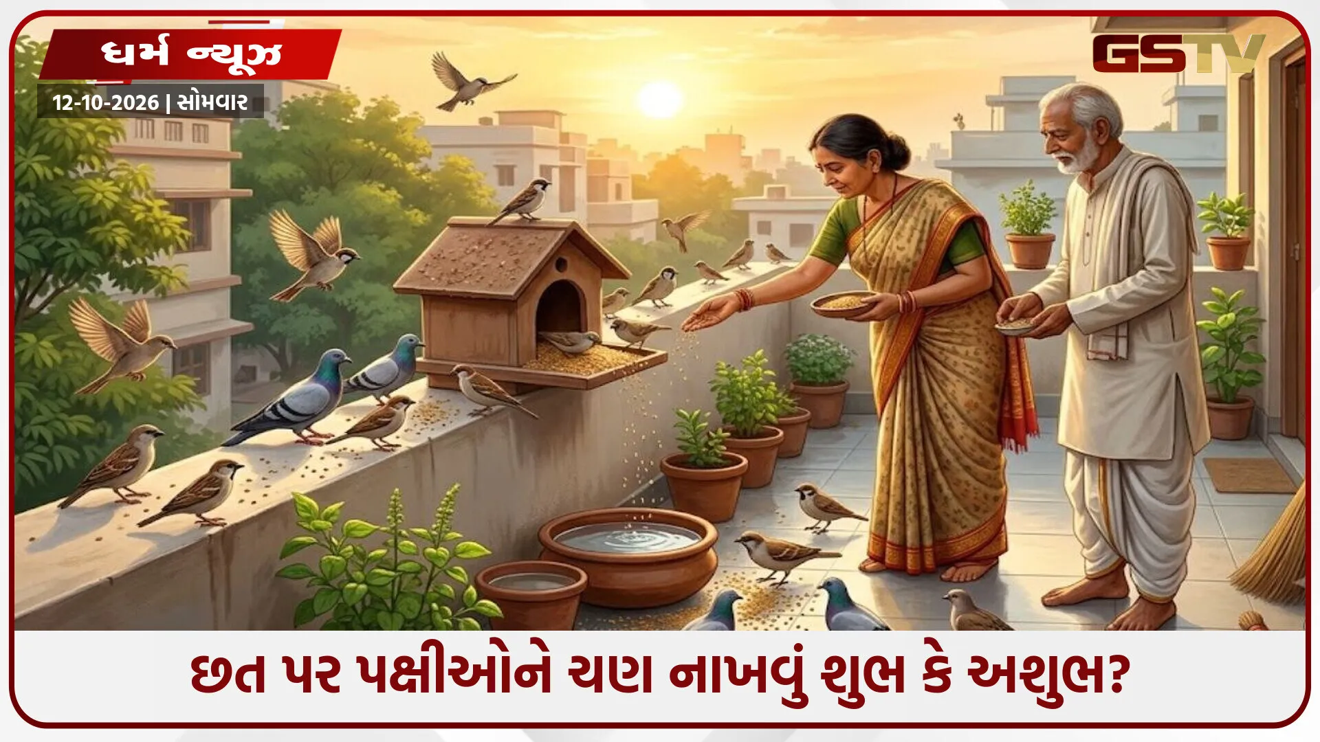 છત પર પક્ષીઓને ચણ નાખવું શુભ કે અશુભ? જાણો વાસ્તુશાસ્ત્ર અને સ્વચ્છતાના મહત્વના નિયમો