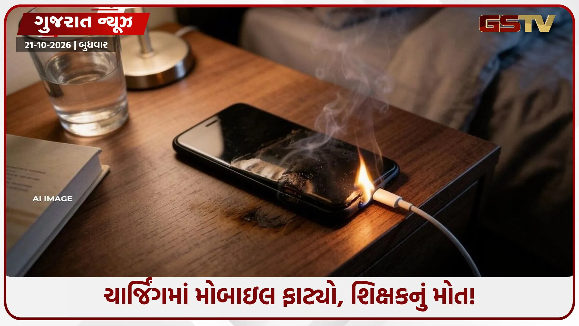 મધરાતે ચાર્જિંગમાં મૂકેલો મોબાઇલ ફાટ્યો, ઘરમાં ભીષણ આગ! 35 વર્ષીય શિક્ષકનું કરુણ મોત