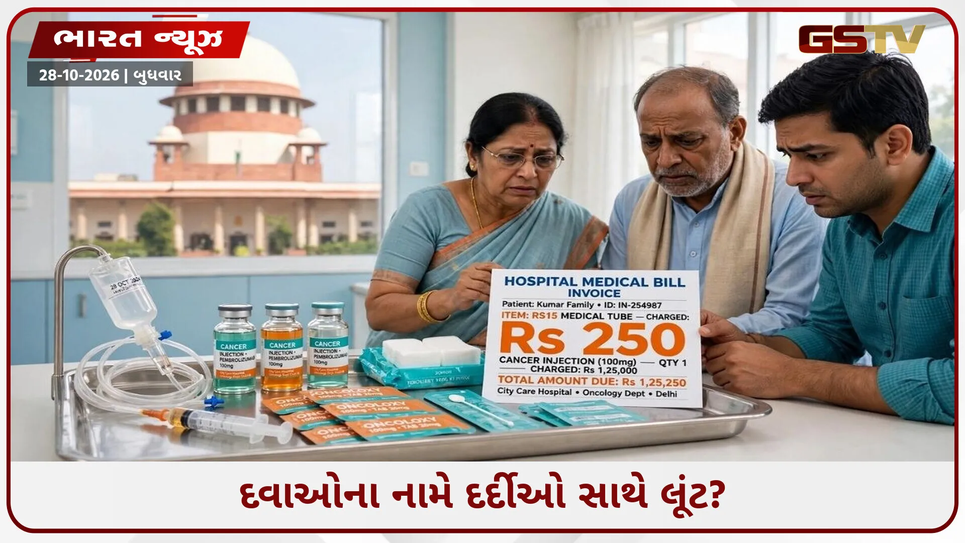 ₹15ની ટ્યુબના ₹250....! હોસ્પિટલમાં સારવાર કે ખિસ્સા પર ડાકો? સુપ્રીમ કોર્ટનો સવાલ—દવાઓના નામે આટલી વસૂલાત કેમ?